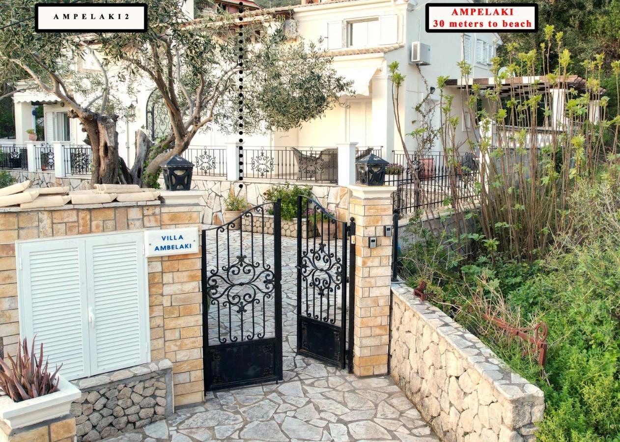 Villa Ampelaki "30 Meters To Beach" 帕莱欧卡斯提撒 外观 照片